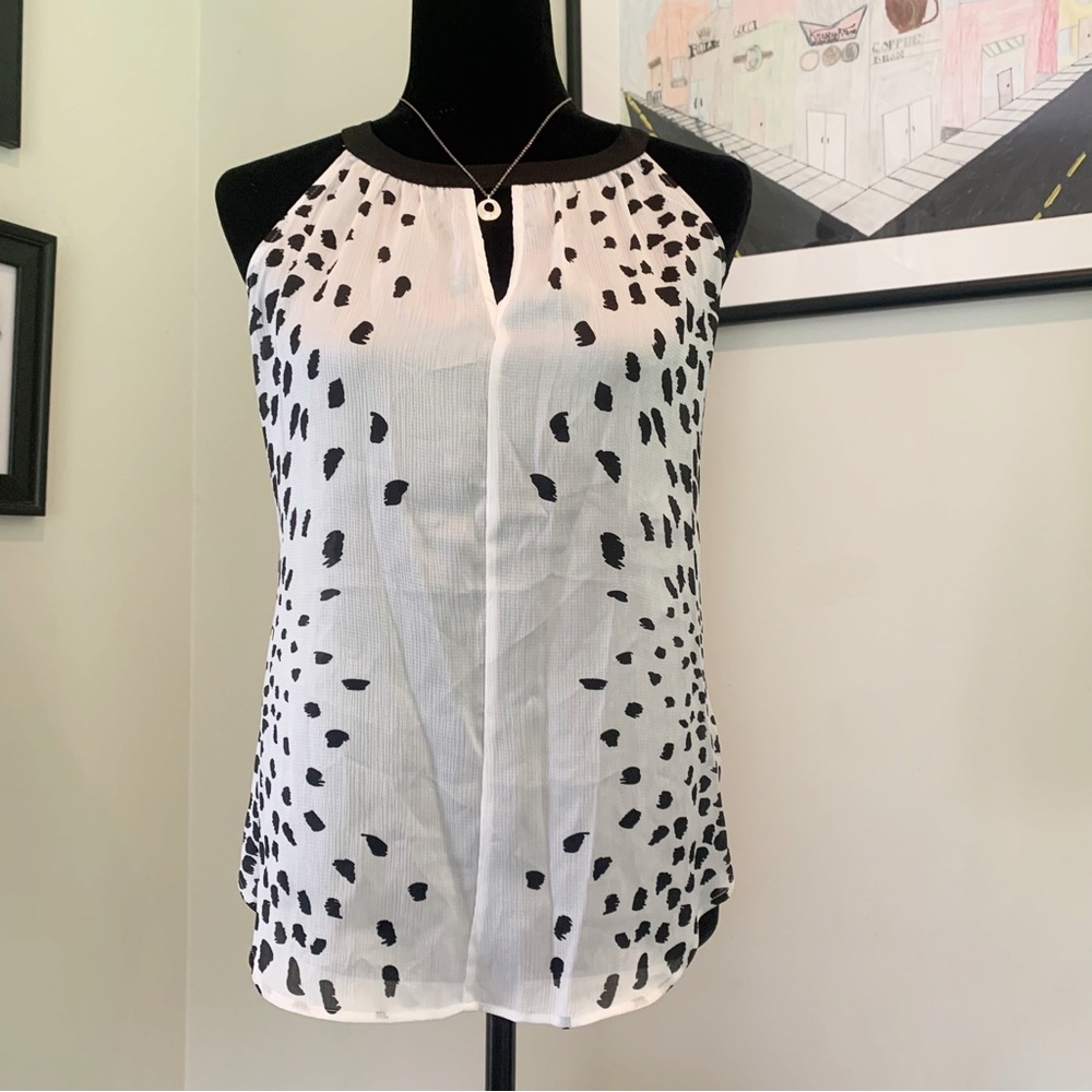 NWT NY&C Sheer Animal Print Sleeveless Blouse XS